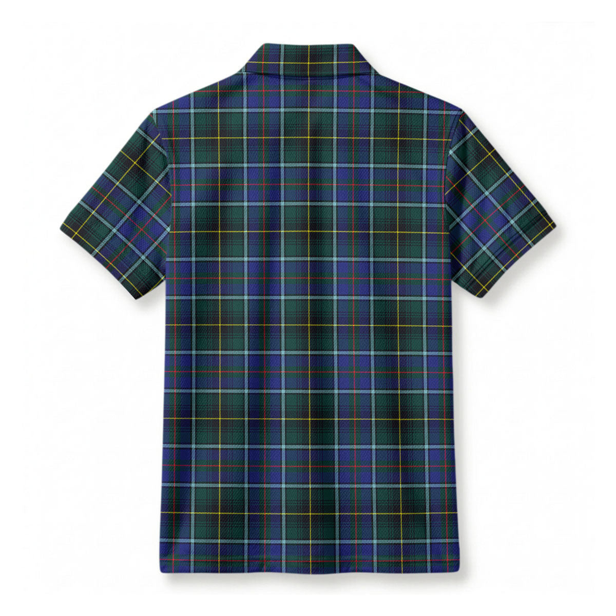 MacInnes Modern Tartan Crest Birdseye Mesh Polo Shirt