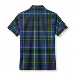 MacInnes Modern Tartan Crest Birdseye Mesh Polo Shirt