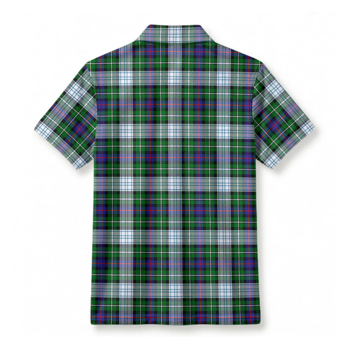 MacKenzie Dress Modern Tartan Crest Birdseye Mesh Polo Shirt