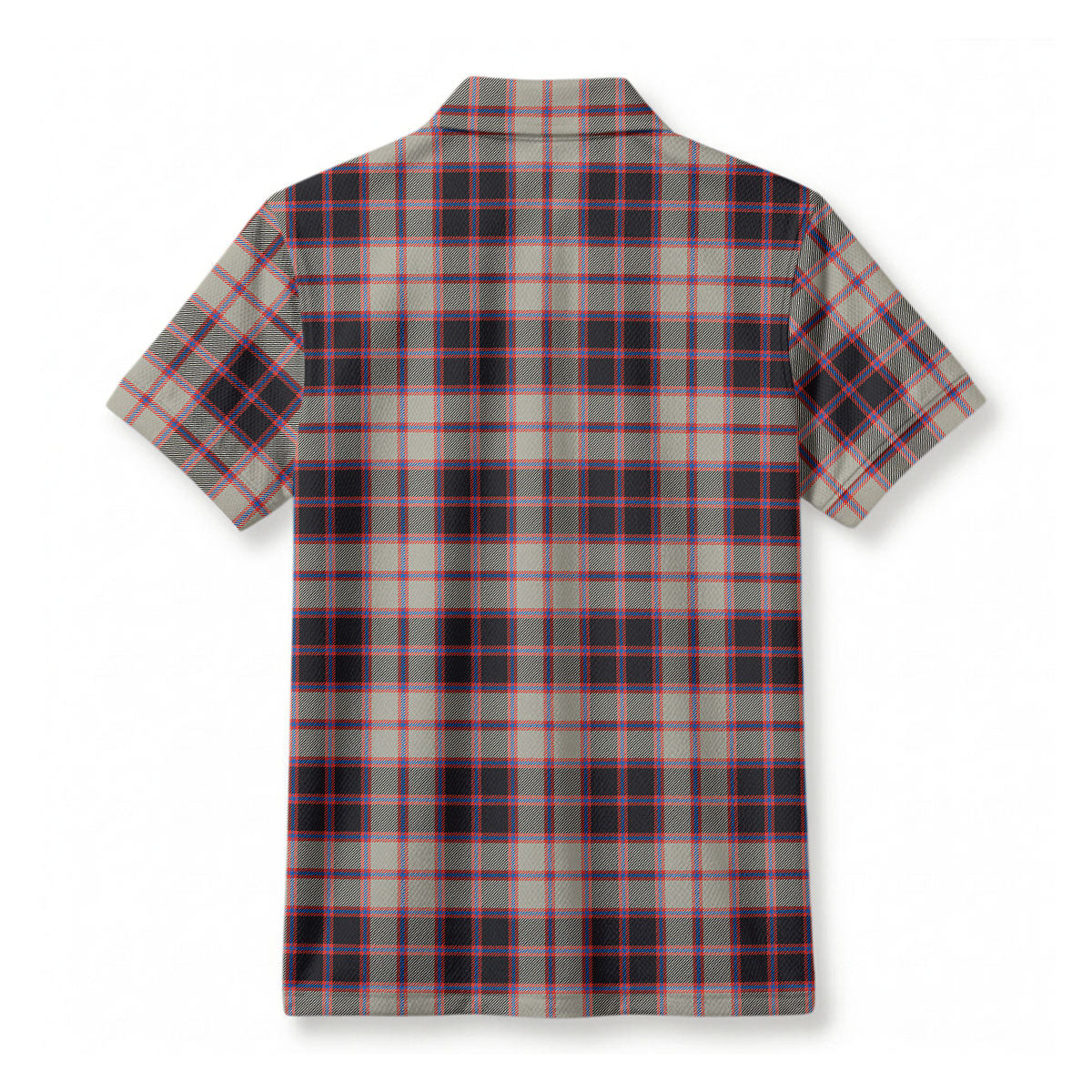MacPherson Hunting Ancient Tartan Crest Birdseye Mesh Polo Shirt