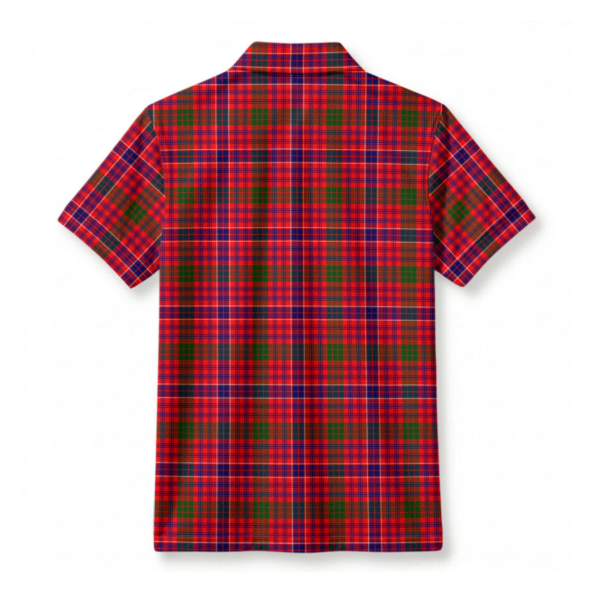 MacRae Modern Tartan Crest Birdseye Mesh Polo Shirt