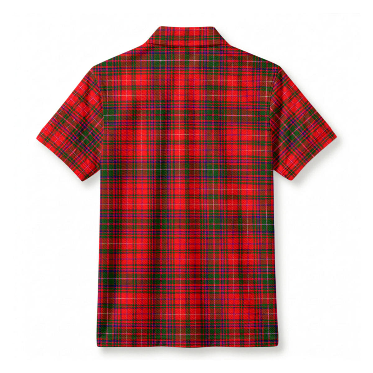McDougall Modern Tartan Crest Birdseye Mesh Polo Shirt