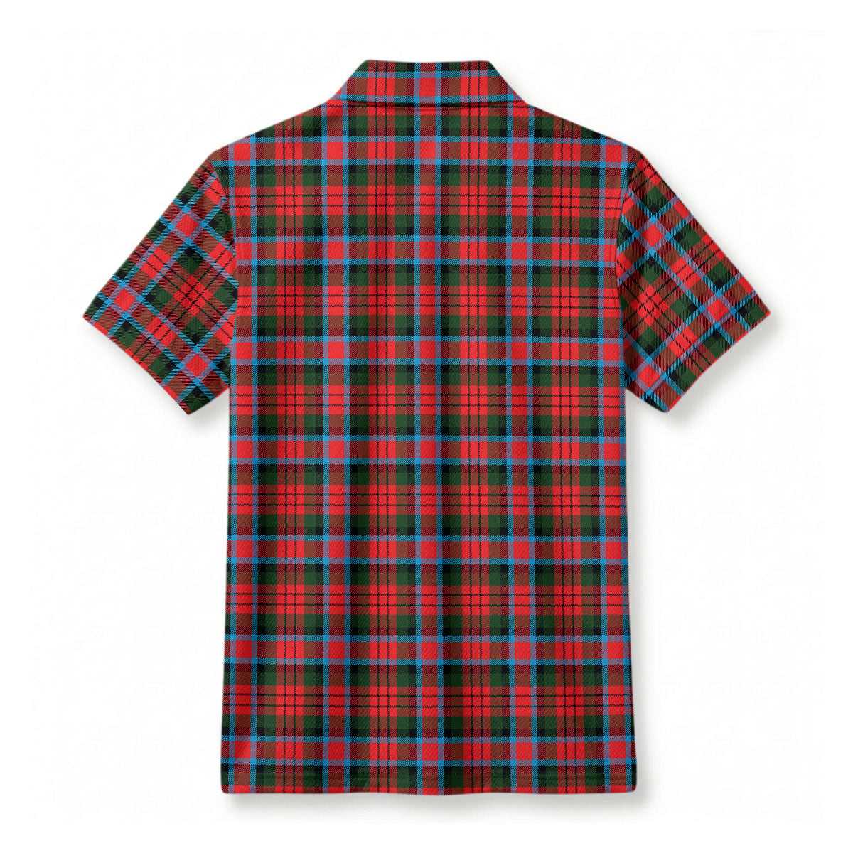 McDuff Modern Tartan Crest Birdseye Mesh Polo Shirt