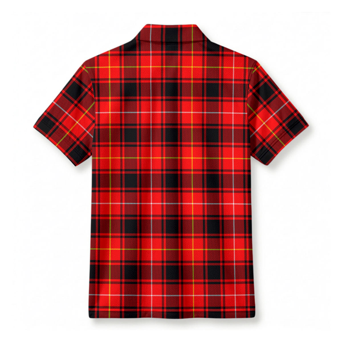 McIver Modern Tartan Crest Birdseye Mesh Polo Shirt