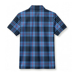 McKay Blue Tartan Crest Birdseye Mesh Polo Shirt