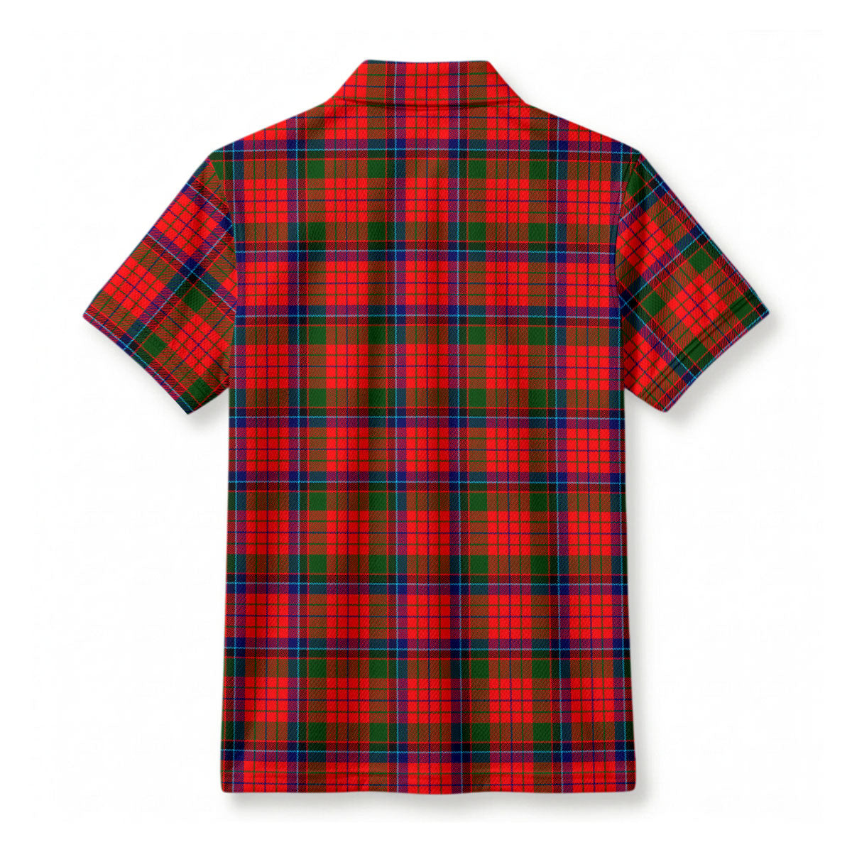 Nicolson Modern Tartan Crest Birdseye Mesh Polo Shirt