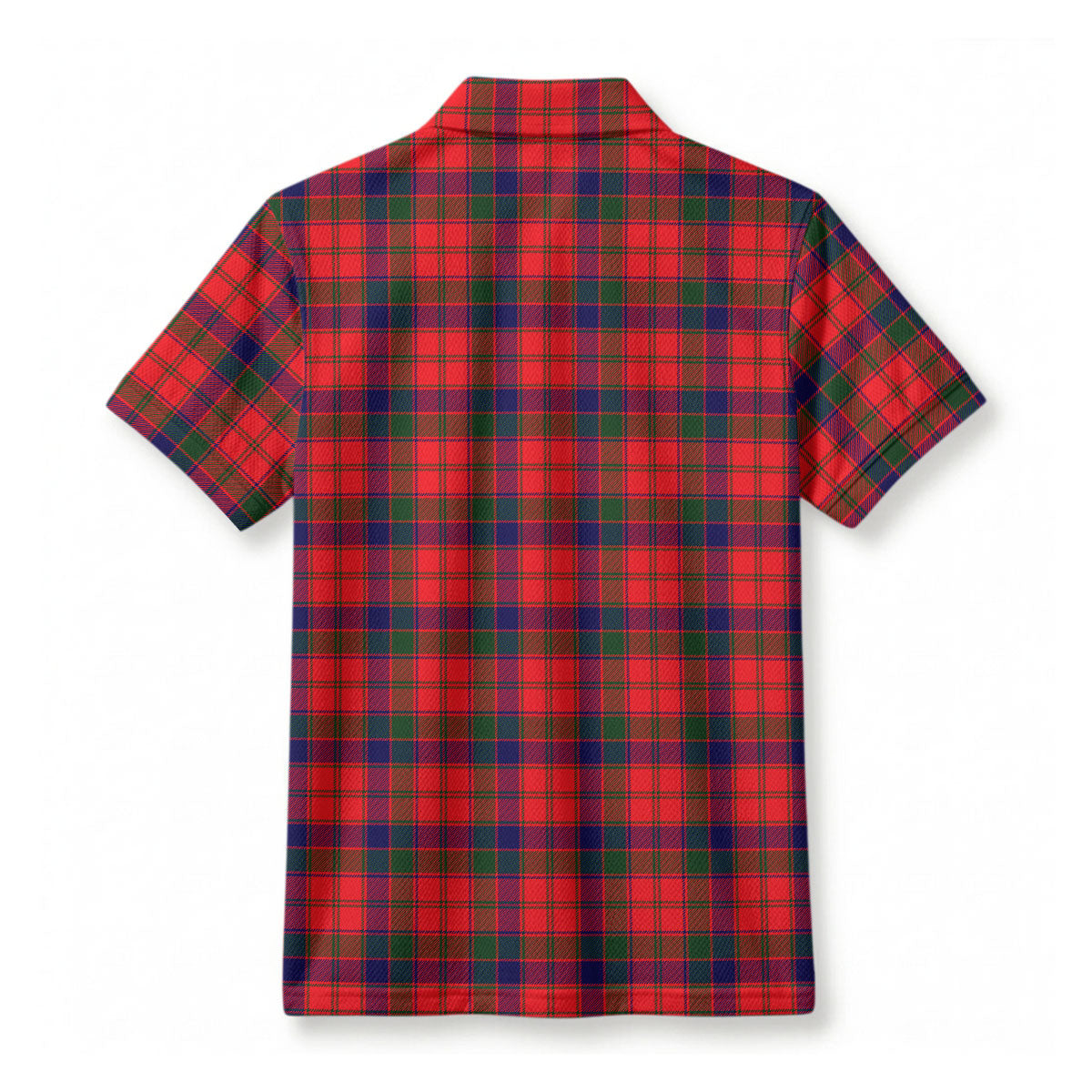 Reid Modern Tartan Crest Birdseye Mesh Polo Shirt