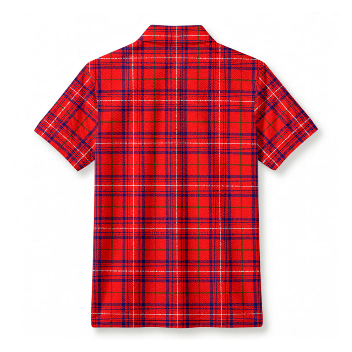Rose Modern Tartan Crest Birdseye Mesh Polo Shirt