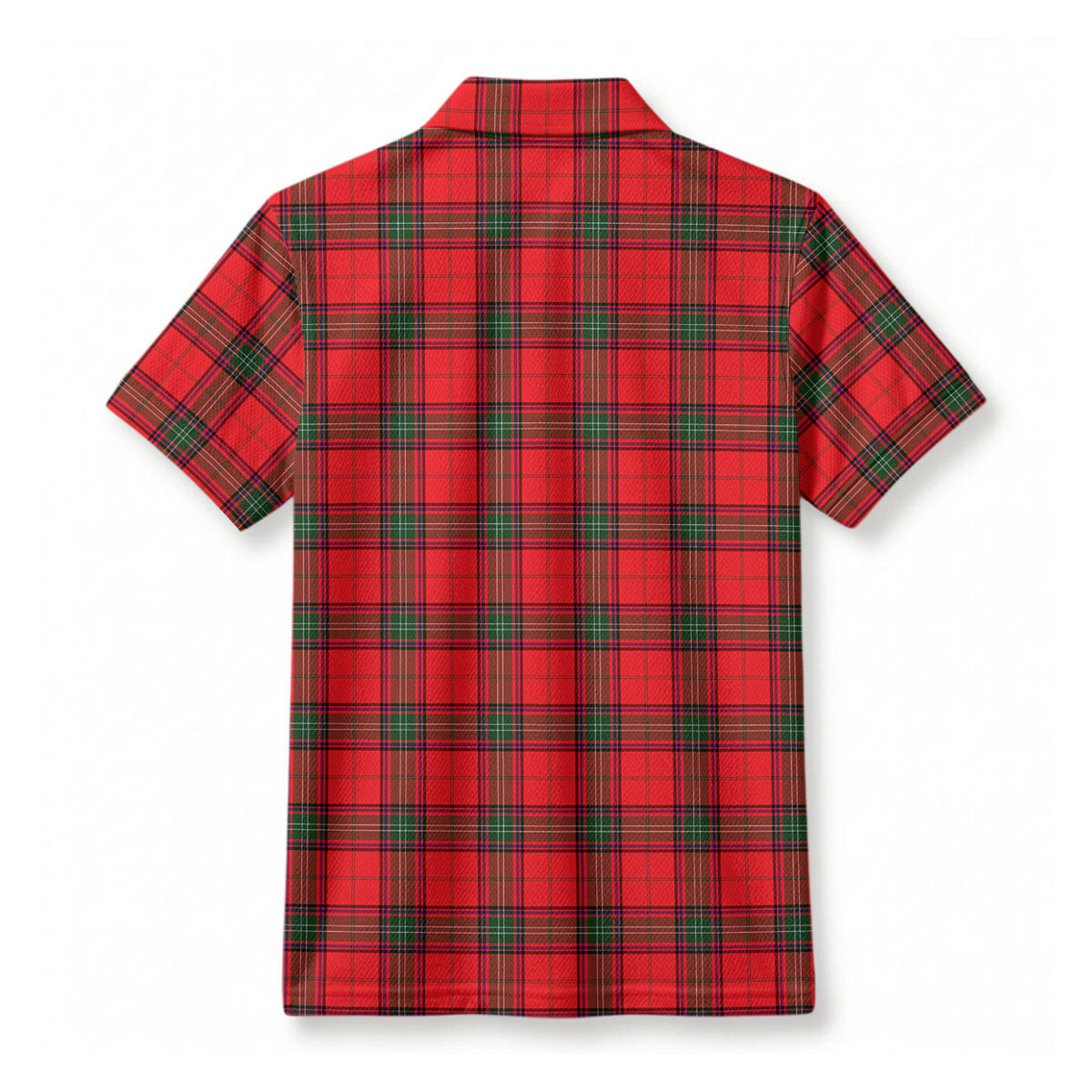 Seton Modern Tartan Crest Birdseye Mesh Polo Shirt
