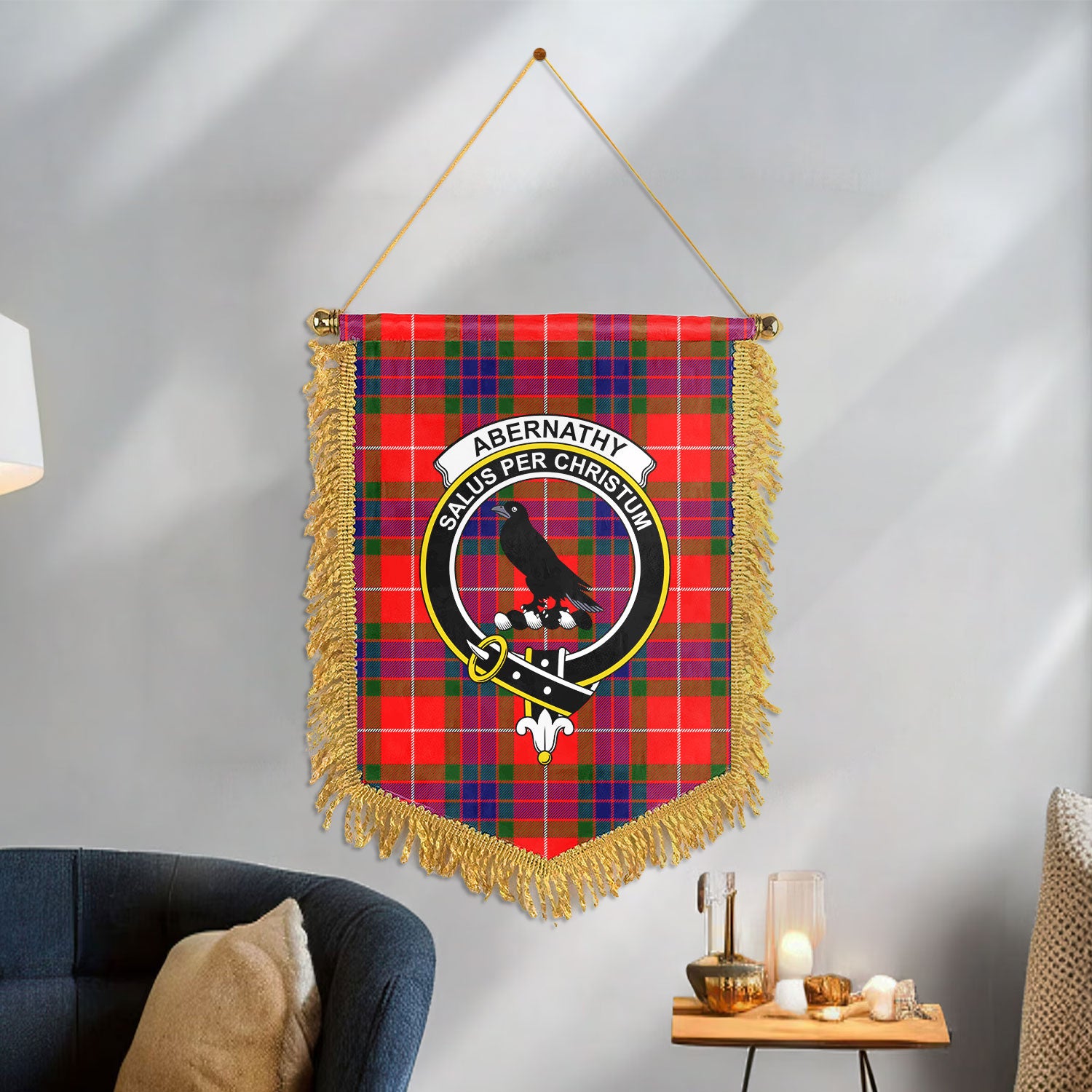 Abernathy Tartan Crest Wall Hanging Banner