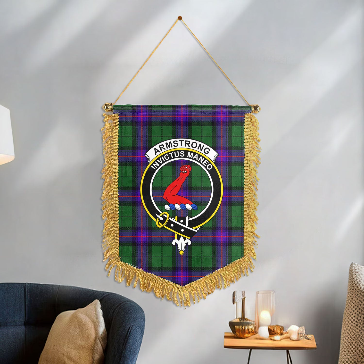 Armstrong Modern Tartan Crest Wall Hanging Banner