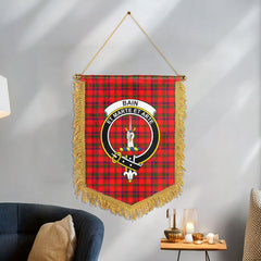 Bain Tartan Crest Wall Hanging Banner