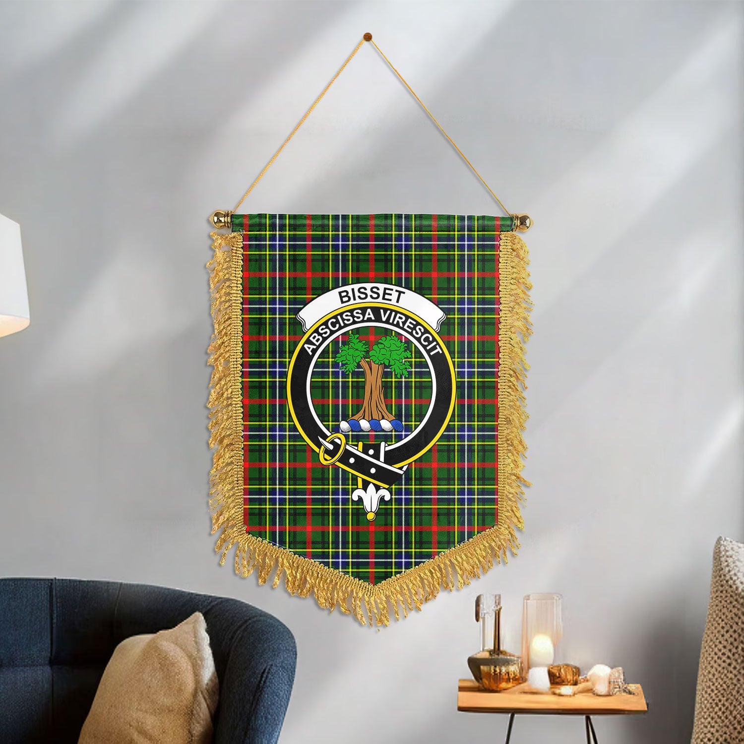 Bisset Tartan Crest Wall Hanging Banner