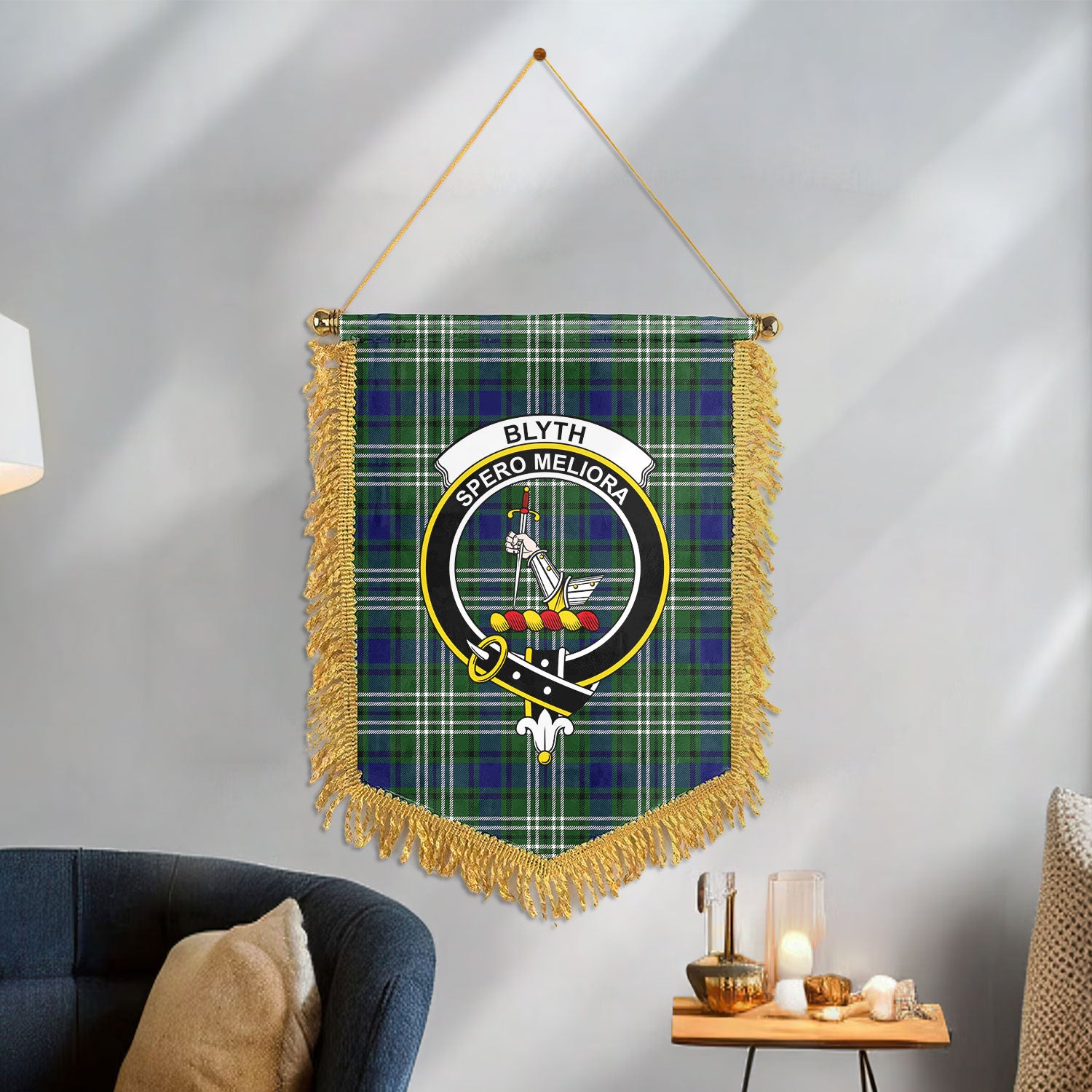 Blyth Tartan Crest Wall Hanging Banner