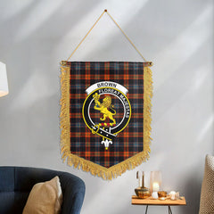 Brown Ancient Tartan Crest Wall Hanging Banner