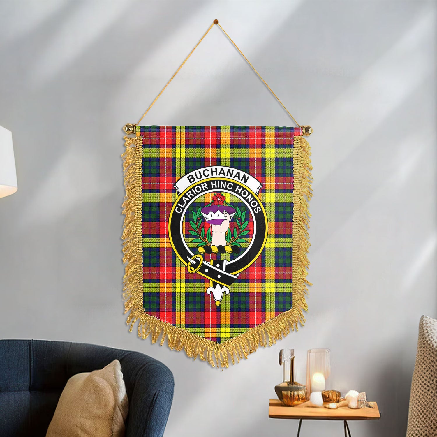 Buchanan Modern Tartan Crest Wall Hanging Banner