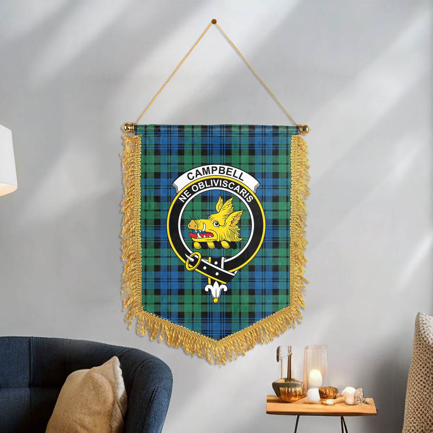 Campbell Ancient 02 Tartan Crest Wall Hanging Banner