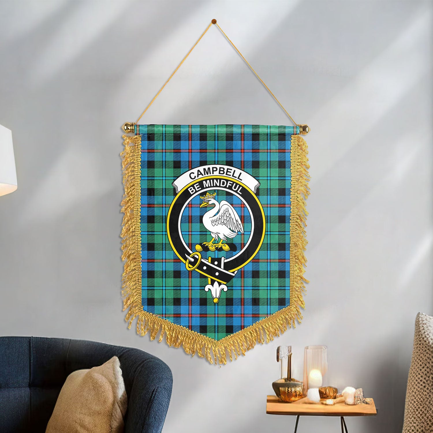 Campbell of Cawdor Ancient Tartan Crest Wall Hanging Banner