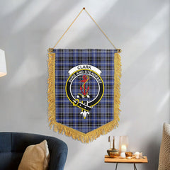 Clark Modern Tartan Crest Wall Hanging Banner