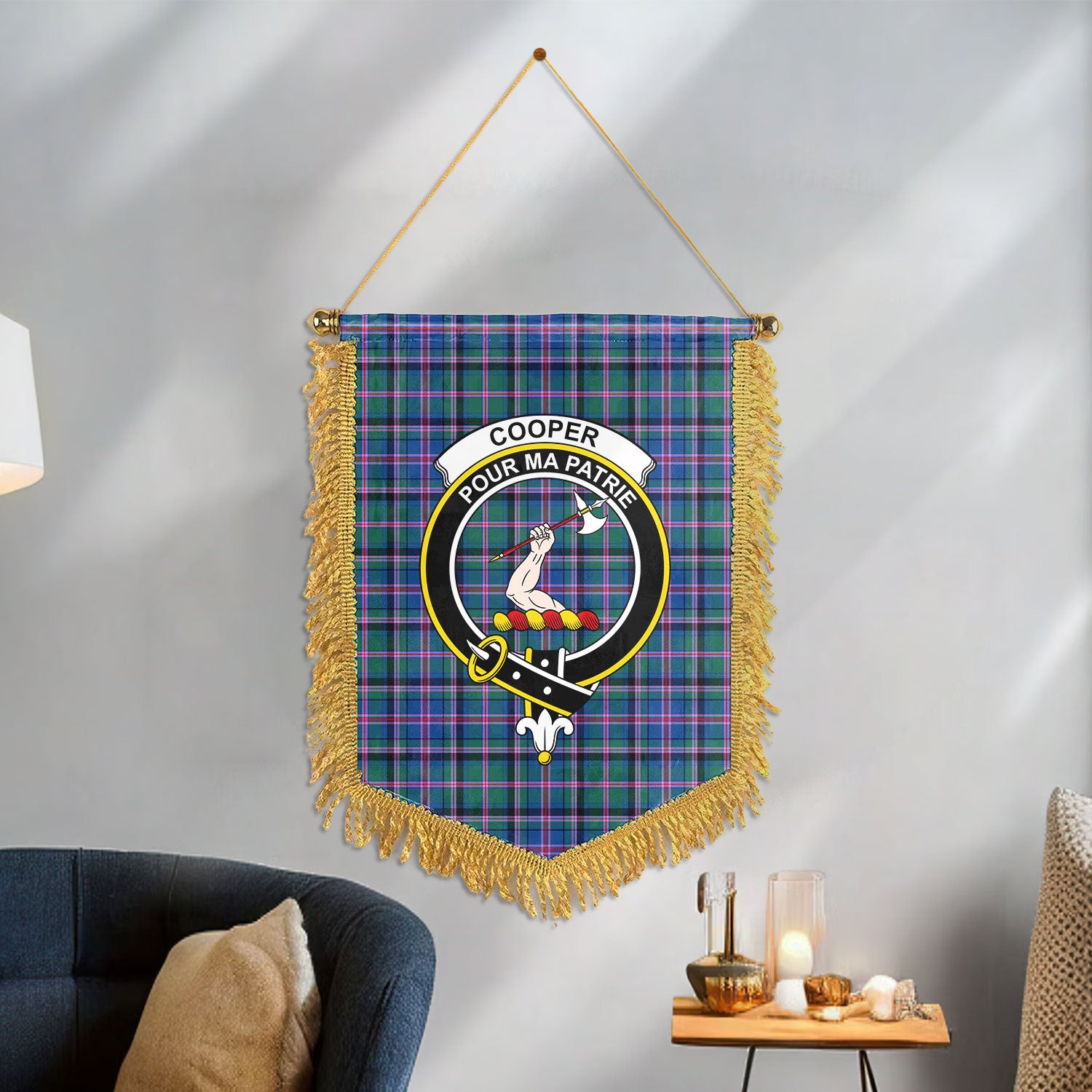 Cooper Ancient Tartan Crest Wall Hanging Banner