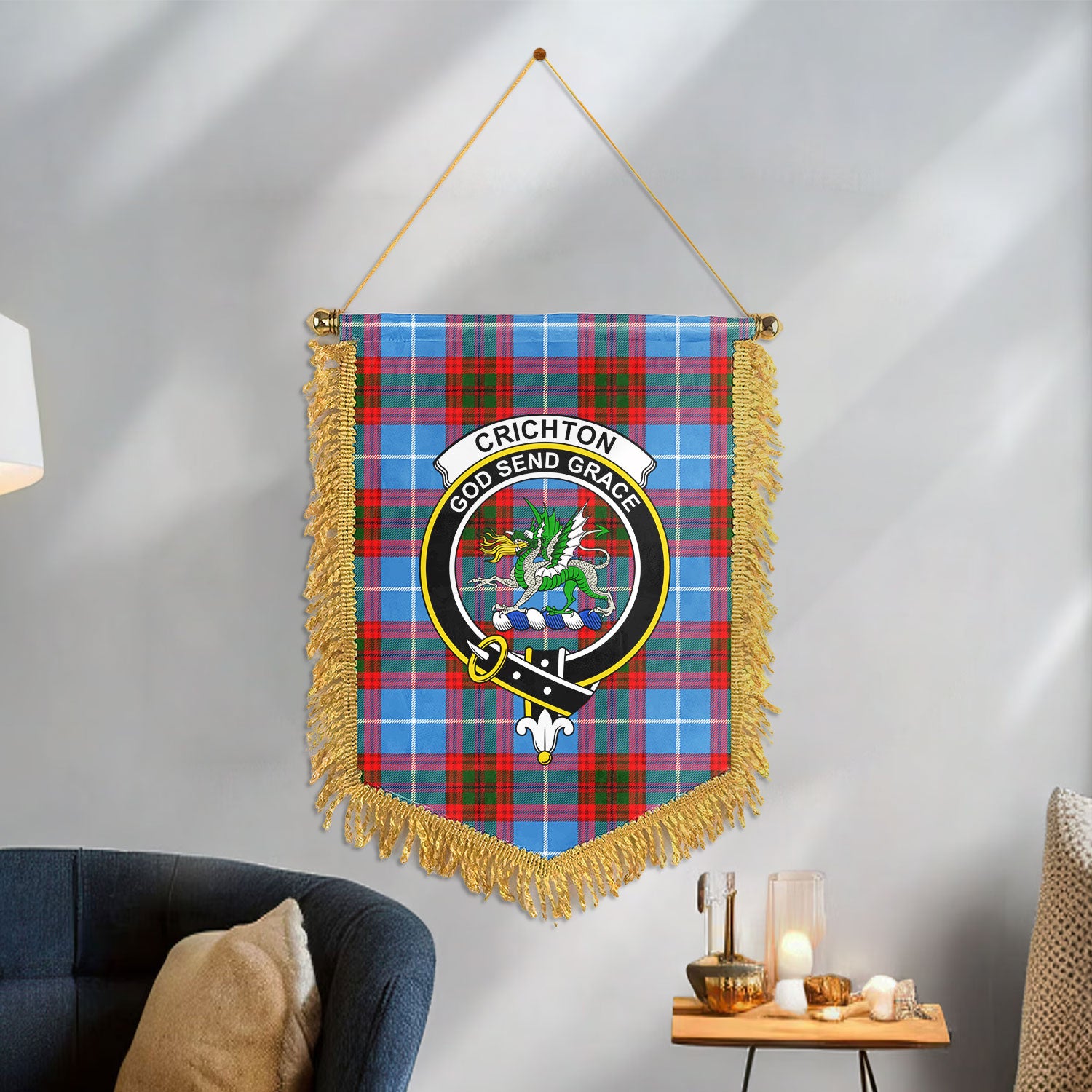 Crichton Tartan Crest Wall Hanging Banner