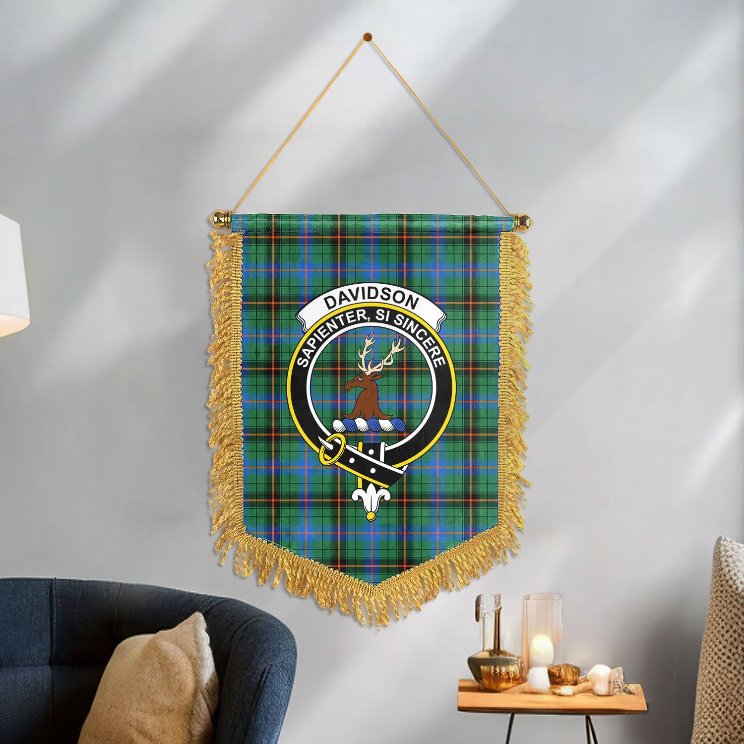 Davidson Ancient Tartan Crest Wall Hanging Banner