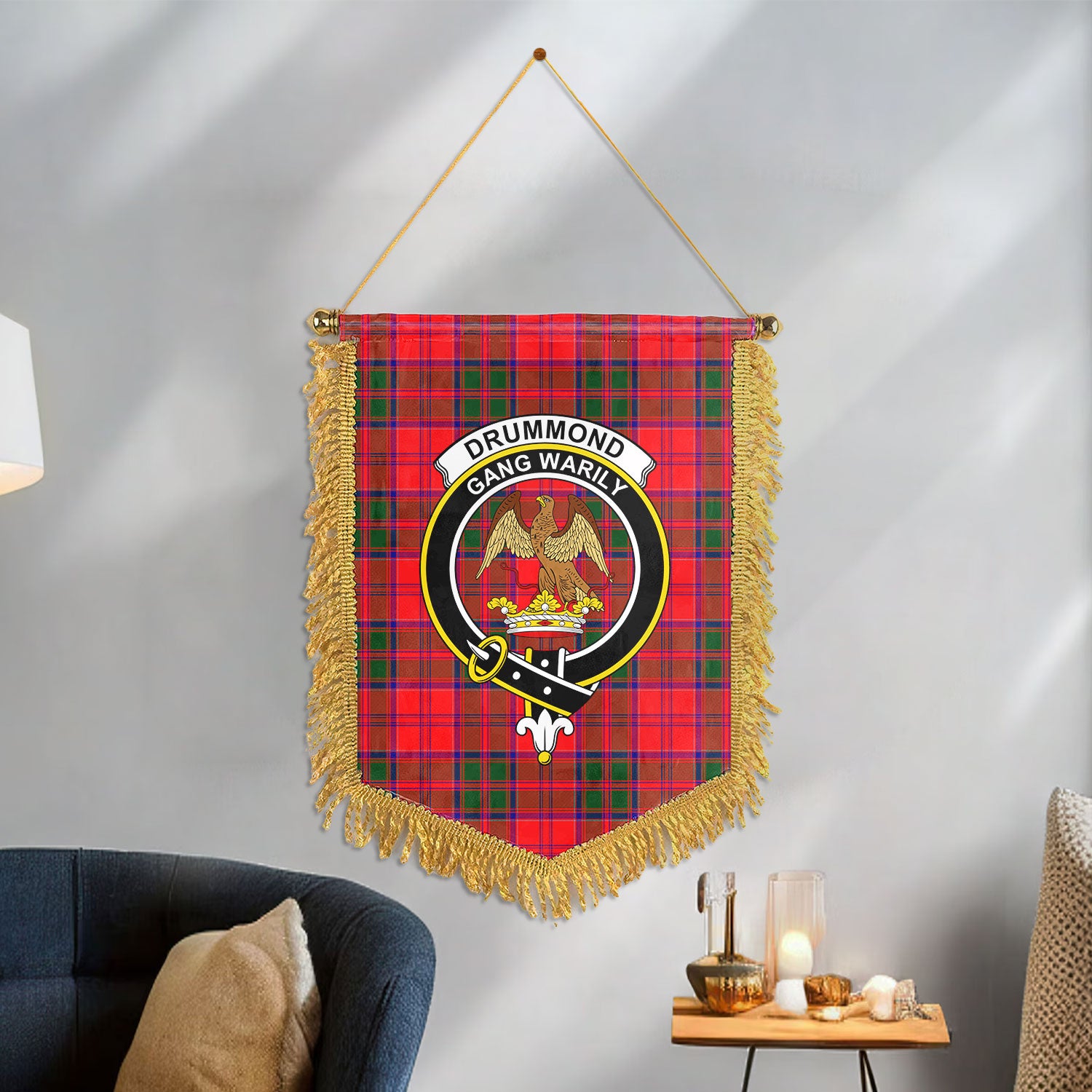 Drummond Modern Tartan Crest Wall Hanging Banner