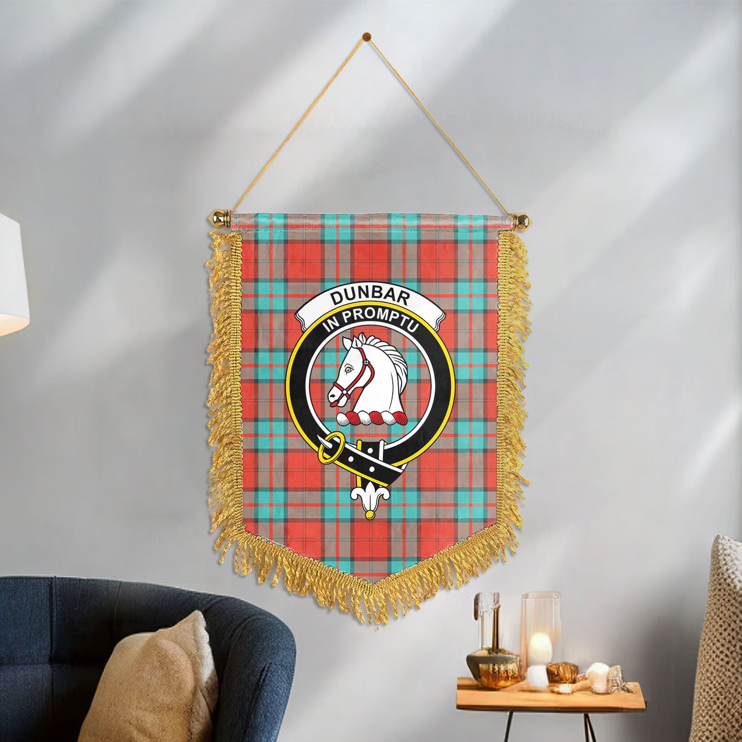 Dunbar Ancient Tartan Crest Wall Hanging Banner