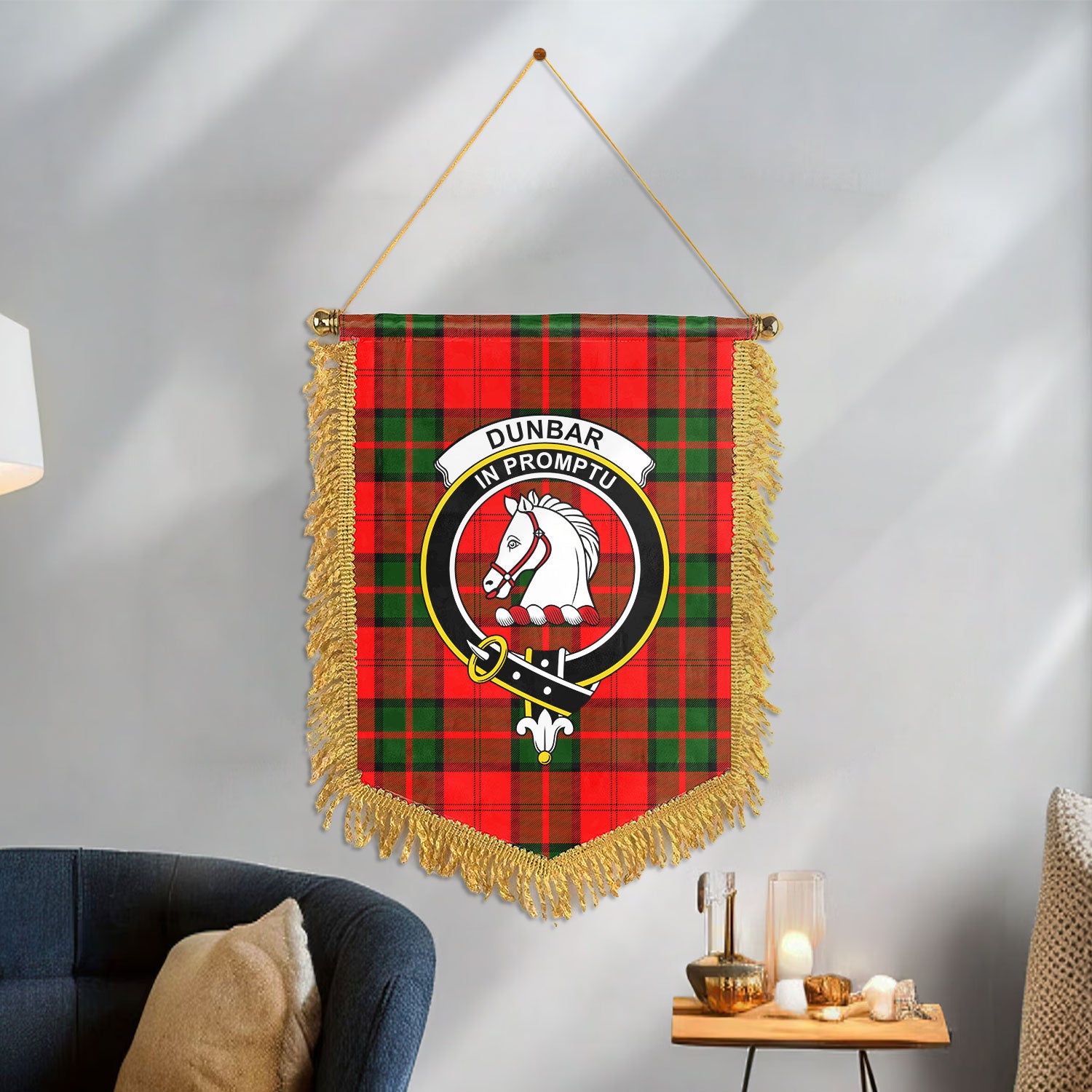 Dunbar Modern Tartan Crest Wall Hanging Banner