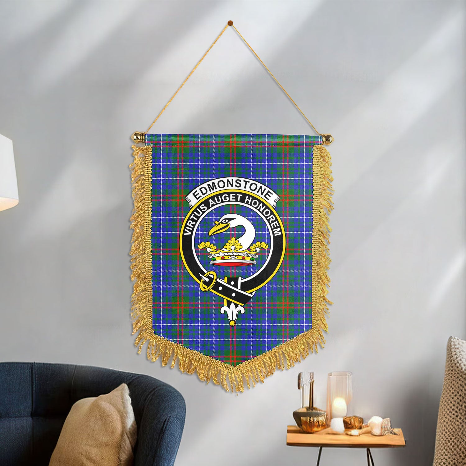 Edmonstone Tartan Crest Wall Hanging Banner