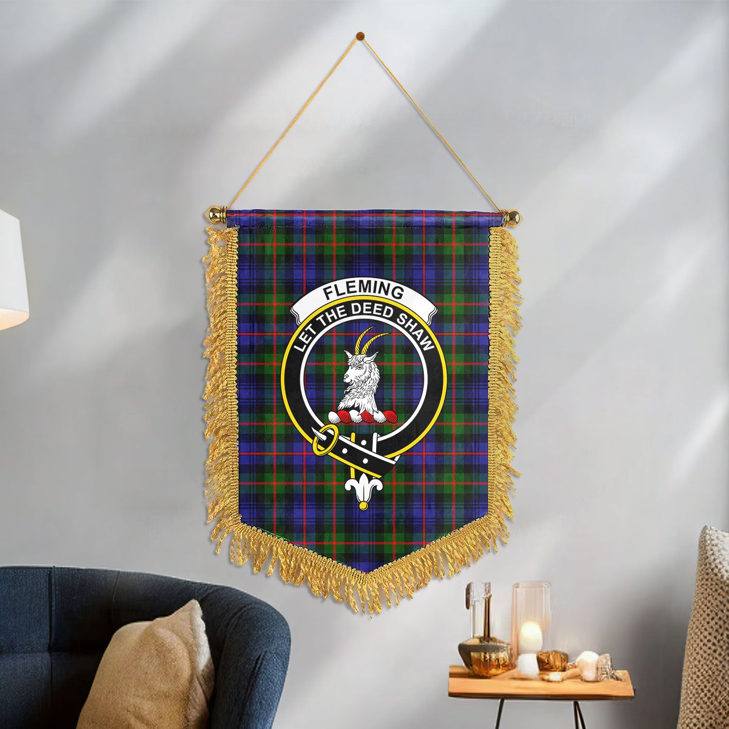 Fleming Tartan Crest Wall Hanging Banner