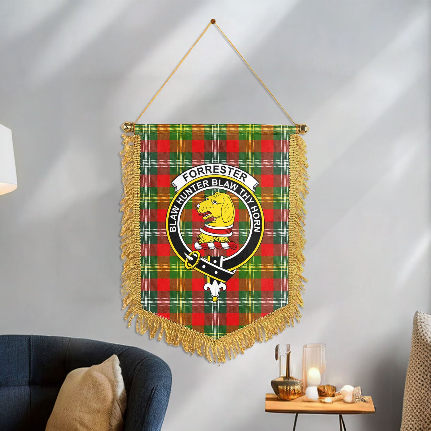 Forrester Tartan Crest Wall Hanging Banner