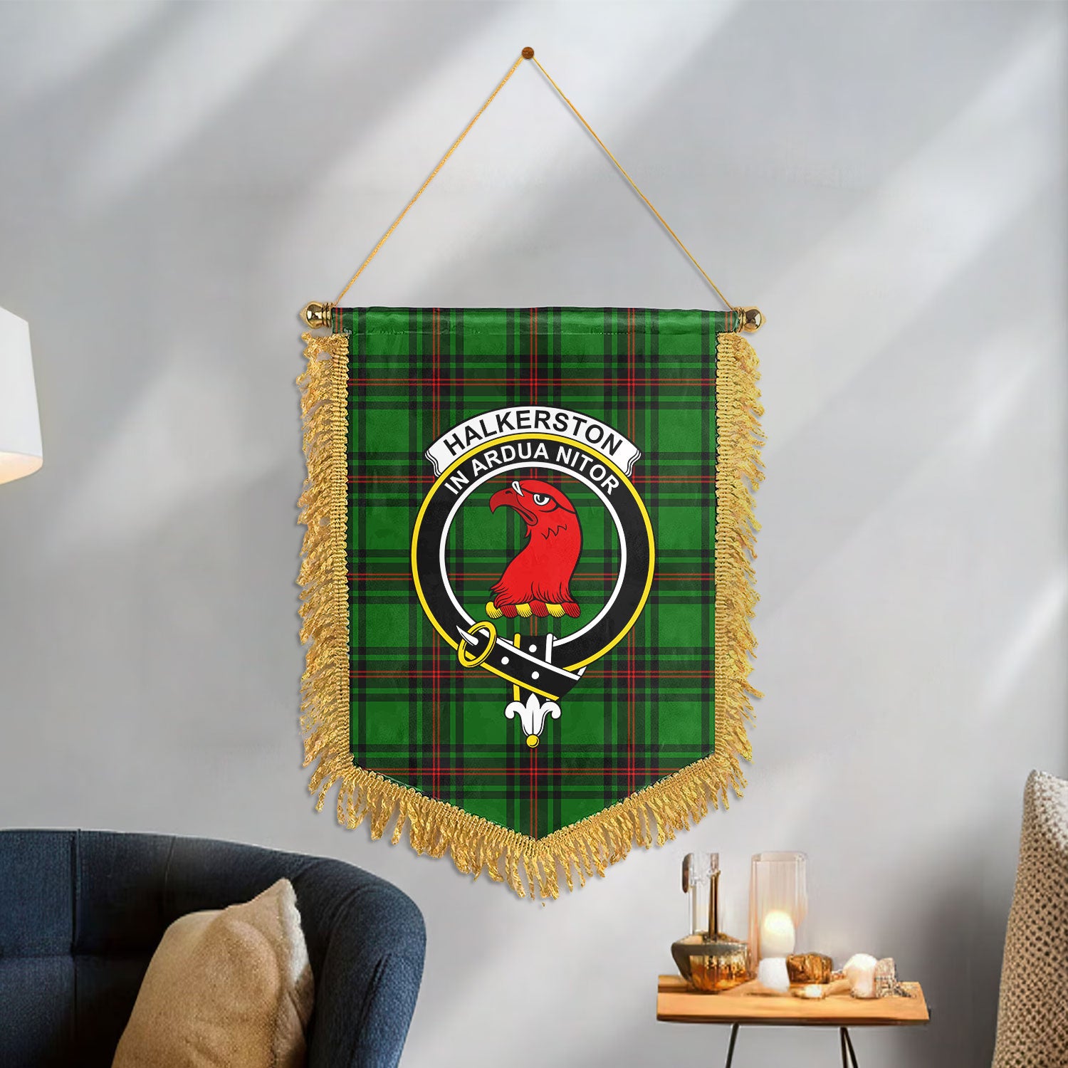 Halkerston Tartan Crest Wall Hanging Banner