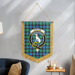 Hunter Ancient Tartan Crest Wall Hanging Banner