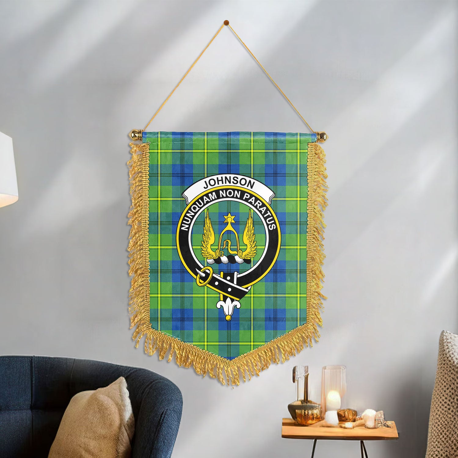 Johnson Ancient Tartan Crest Wall Hanging Banner