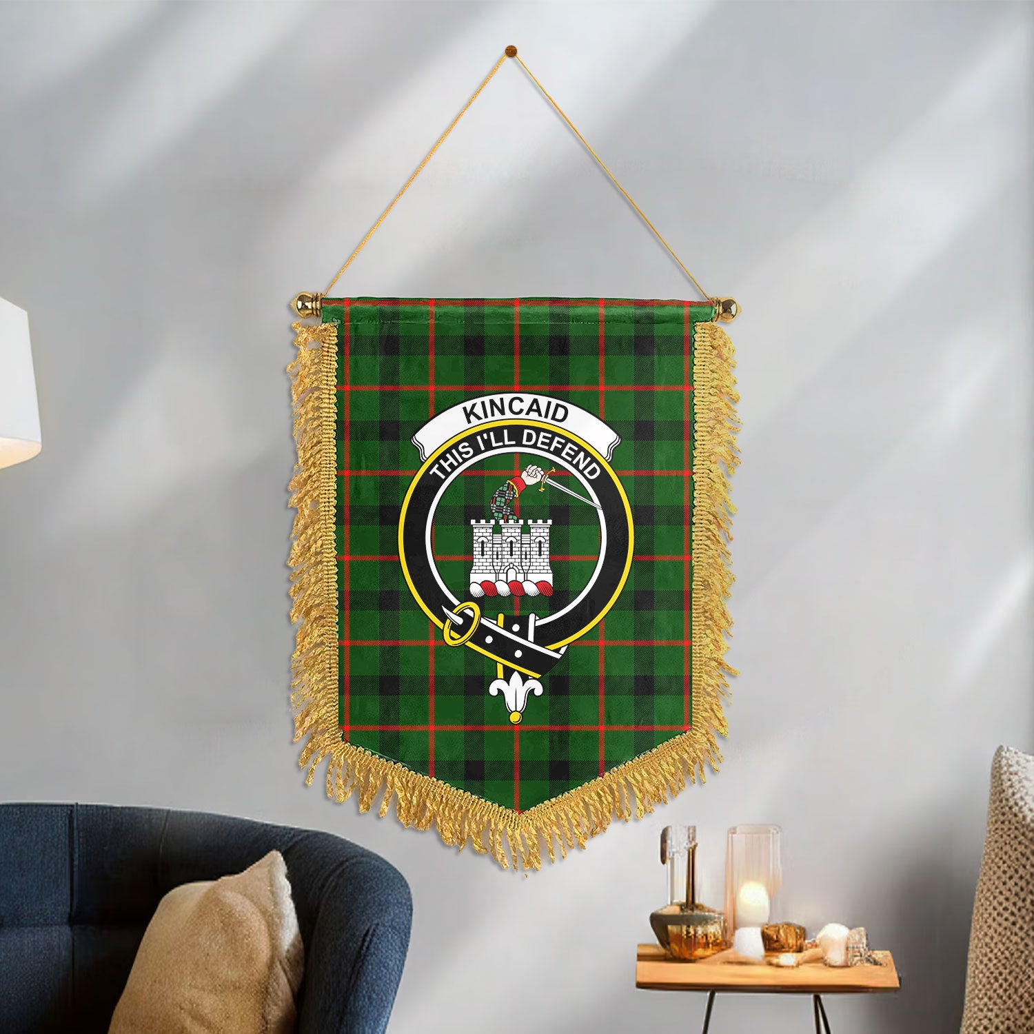 Kincaid Tartan Crest Wall Hanging Banner