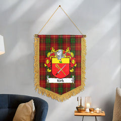 Kirk Tartan Coat of Arms Wall Hanging Banner