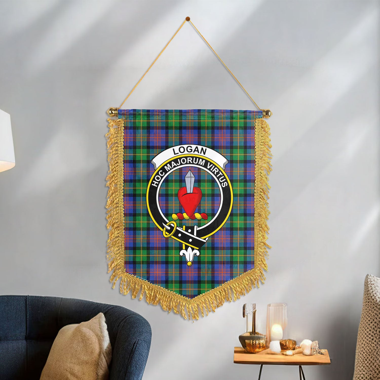 Logan Ancient Tartan Crest Wall Hanging Banner