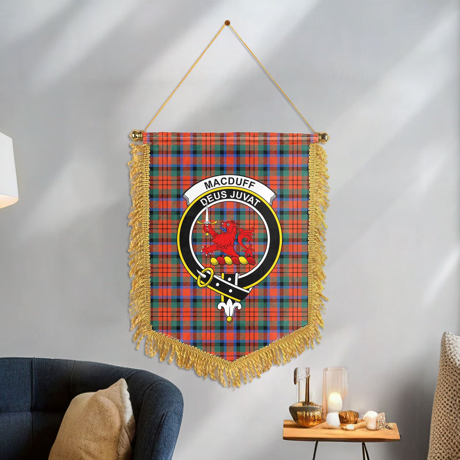 MacDuff Ancient Tartan Crest Wall Hanging Banner