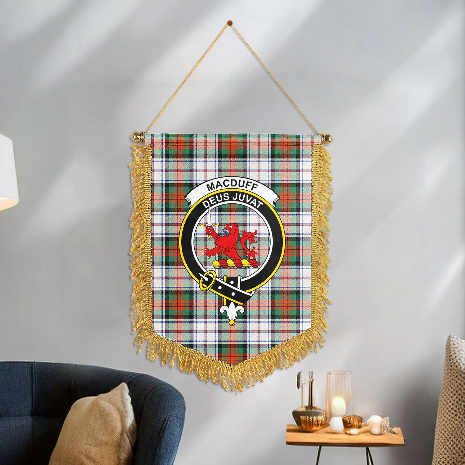 MacDuff Dress Ancient Tartan Crest Wall Hanging Banner