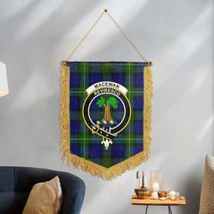 MacEwan Modern Tartan Crest Wall Hanging Banner