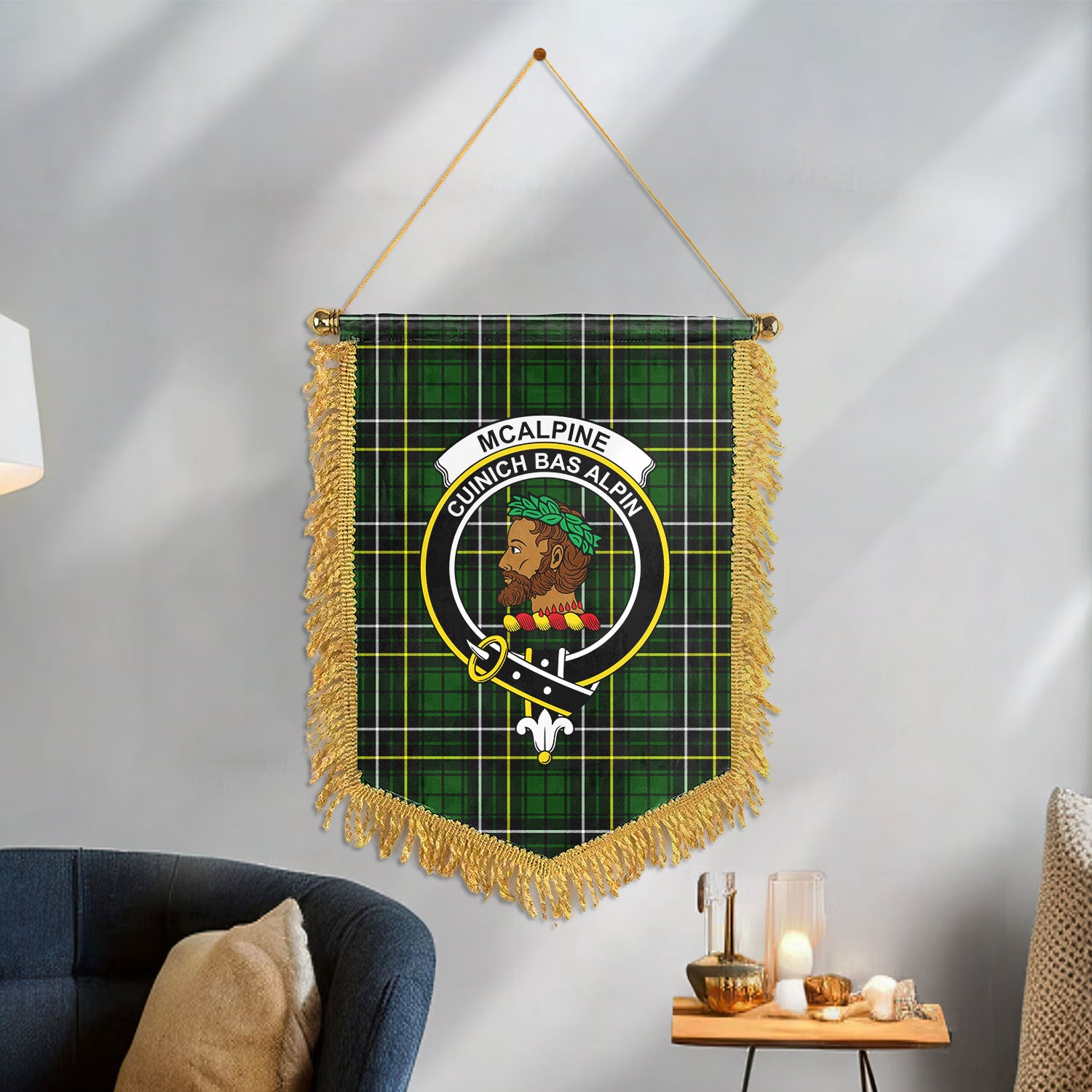 McAlpine Modern Tartan Crest Wall Hanging Banner