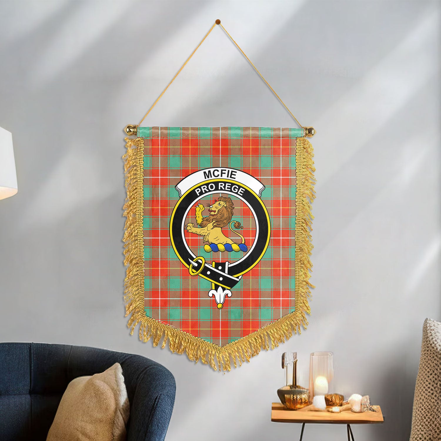 McFie Ancient Tartan Crest Wall Hanging Banner