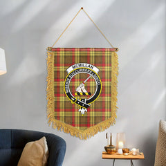 McMillan Old Weathered Tartan Crest Wall Hanging Banner