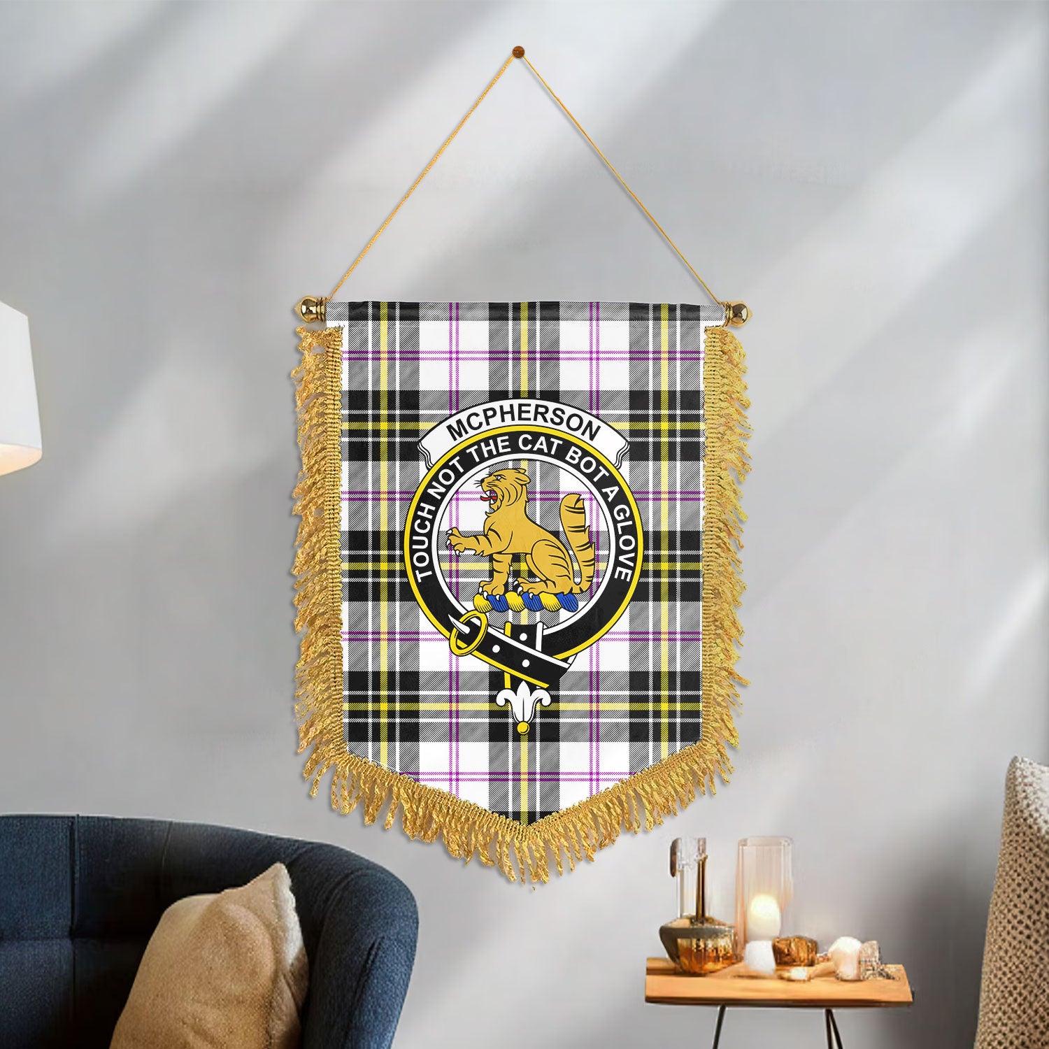 McPherson Dress Modern Tartan Crest Wall Hanging Banner