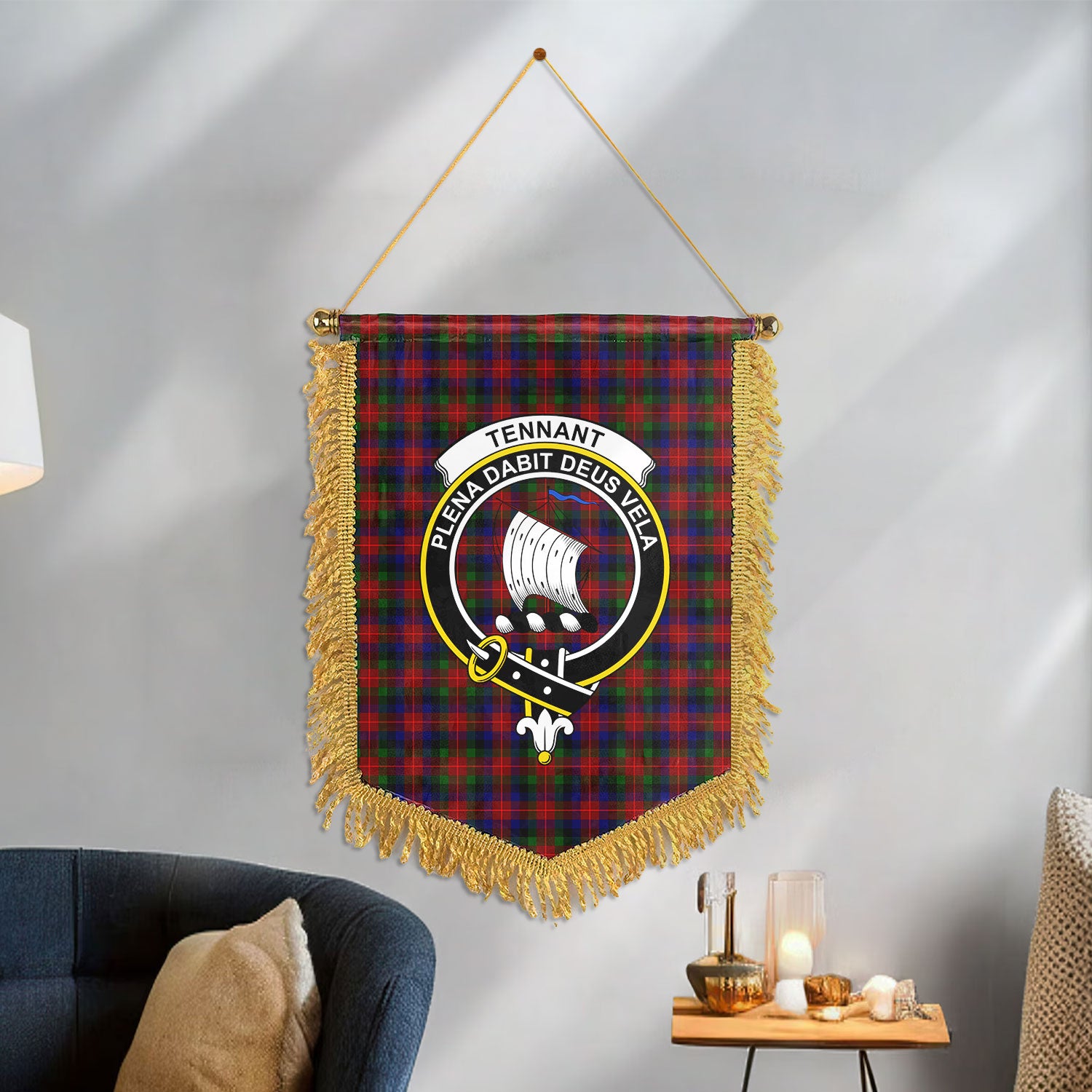 Tennant Tartan Crest Wall Hanging Banner