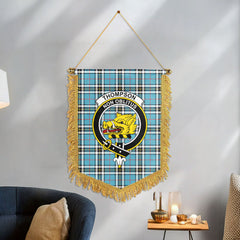 Thompson Blue Tartan Crest Wall Hanging Banner