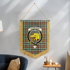 Thompson Hunting Modern Tartan Crest Wall Hanging Banner