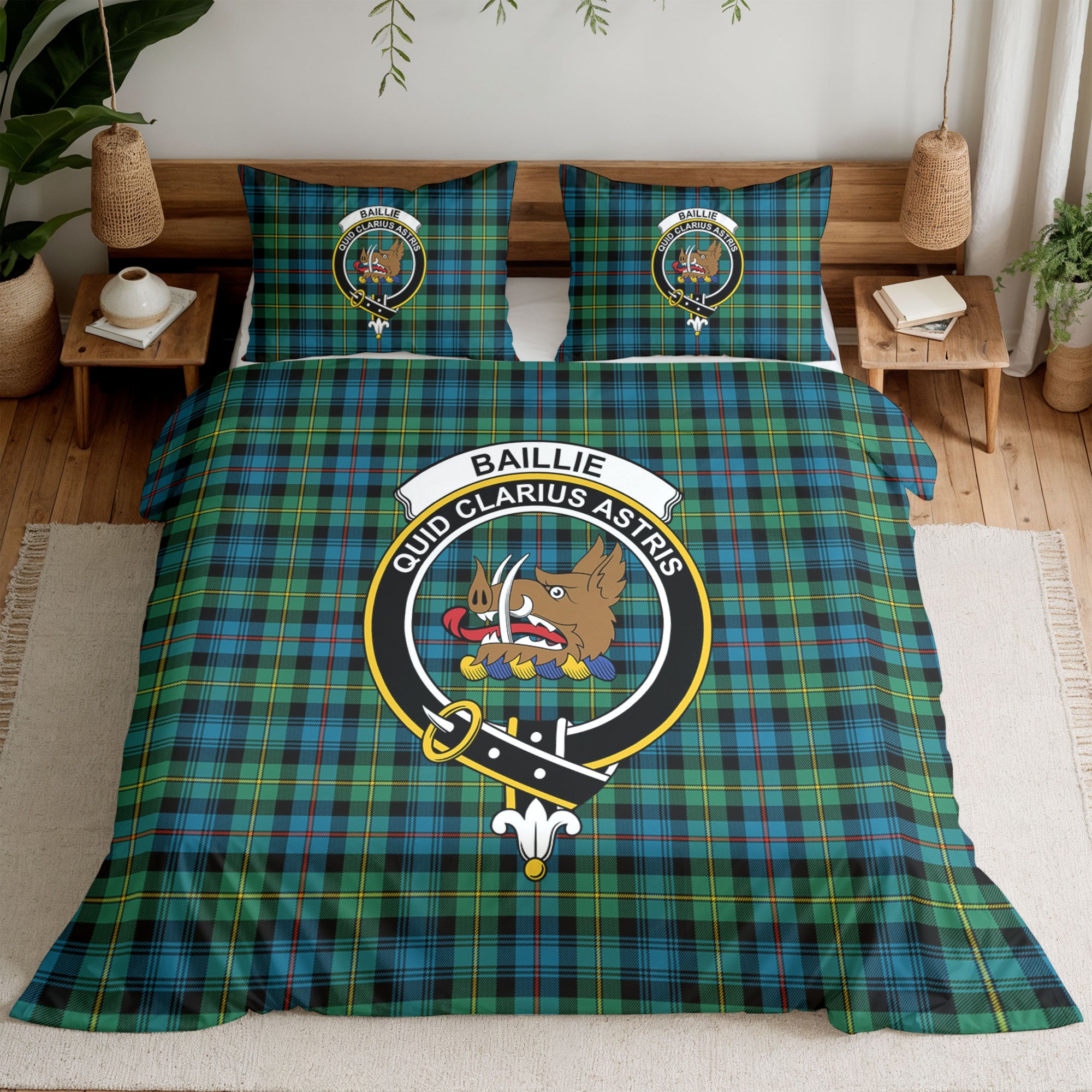Baillie Ancient Tartan Crest Bedding Set