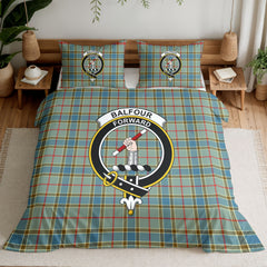 Balfour Blue Tartan Crest Bedding Set